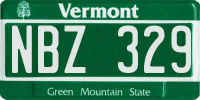 VT license plate NBZ329