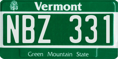 VT license plate NBZ331