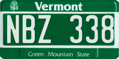 VT license plate NBZ338