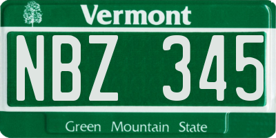 VT license plate NBZ345