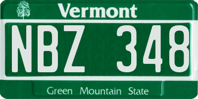 VT license plate NBZ348