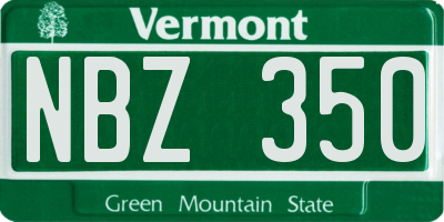 VT license plate NBZ350