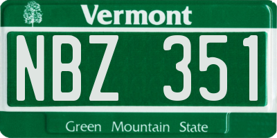 VT license plate NBZ351