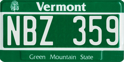 VT license plate NBZ359