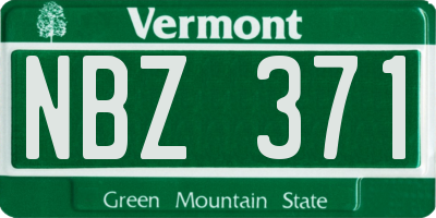 VT license plate NBZ371