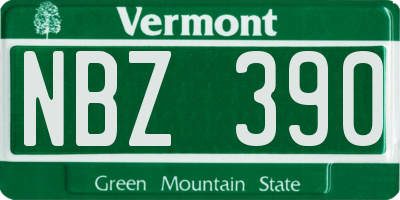 VT license plate NBZ390
