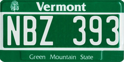 VT license plate NBZ393