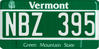 VT license plate NBZ395