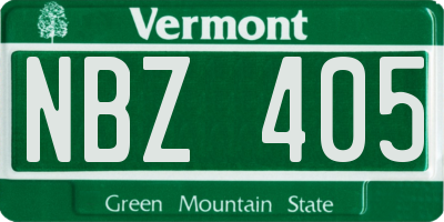 VT license plate NBZ405