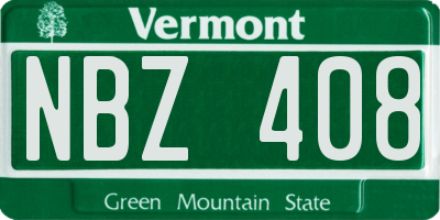 VT license plate NBZ408