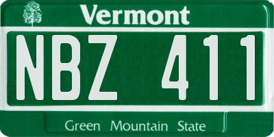VT license plate NBZ411