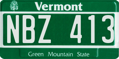 VT license plate NBZ413