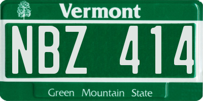 VT license plate NBZ414