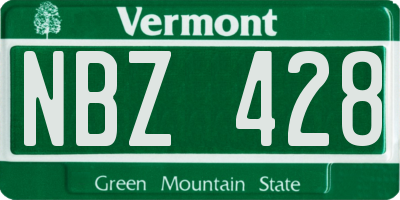 VT license plate NBZ428