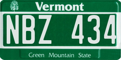 VT license plate NBZ434