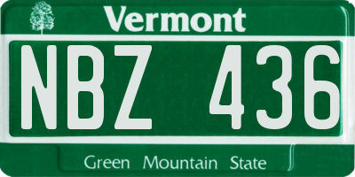 VT license plate NBZ436