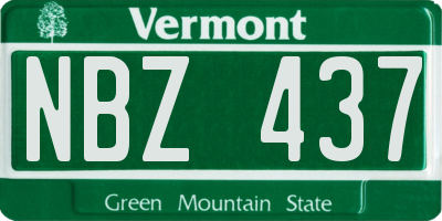 VT license plate NBZ437