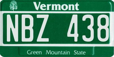 VT license plate NBZ438