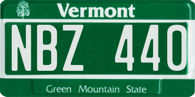 VT license plate NBZ440
