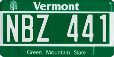 VT license plate NBZ441