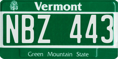 VT license plate NBZ443