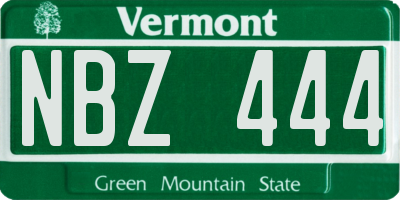 VT license plate NBZ444