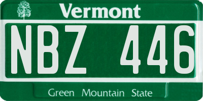 VT license plate NBZ446