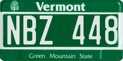 VT license plate NBZ448
