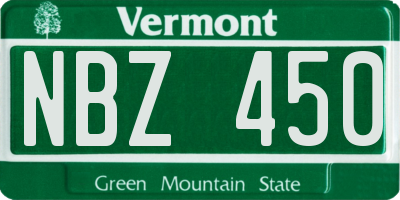 VT license plate NBZ450