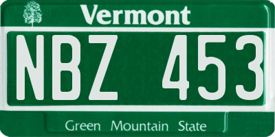 VT license plate NBZ453