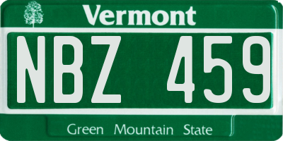 VT license plate NBZ459