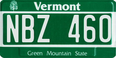 VT license plate NBZ460