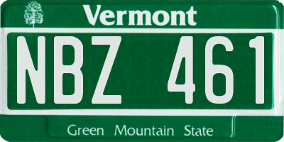 VT license plate NBZ461
