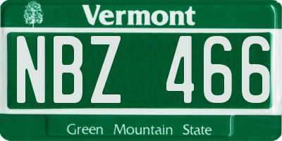VT license plate NBZ466