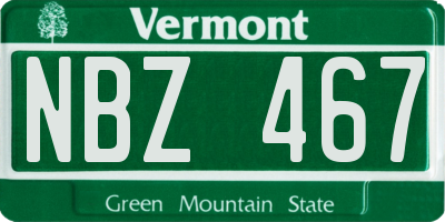 VT license plate NBZ467