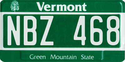 VT license plate NBZ468