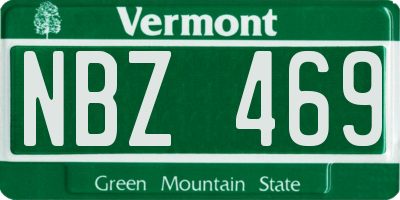 VT license plate NBZ469