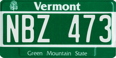 VT license plate NBZ473