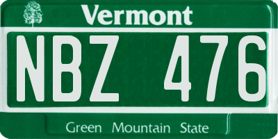 VT license plate NBZ476