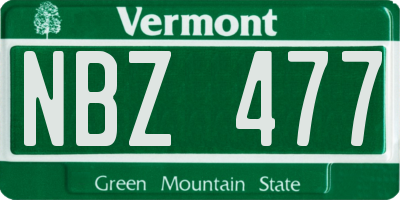 VT license plate NBZ477