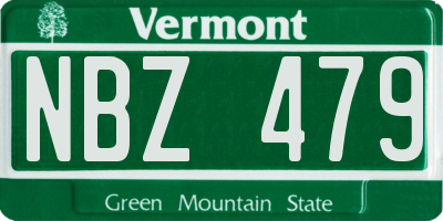 VT license plate NBZ479