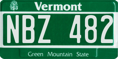 VT license plate NBZ482