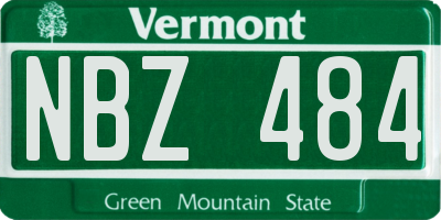 VT license plate NBZ484