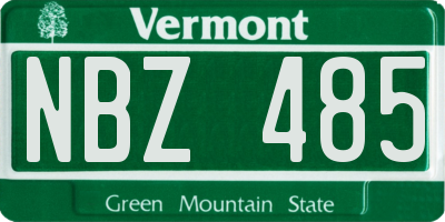 VT license plate NBZ485