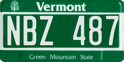 VT license plate NBZ487