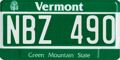 VT license plate NBZ490