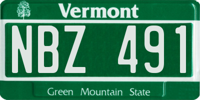 VT license plate NBZ491