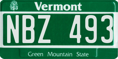 VT license plate NBZ493