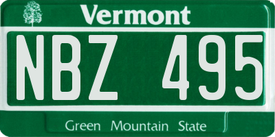VT license plate NBZ495