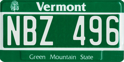 VT license plate NBZ496